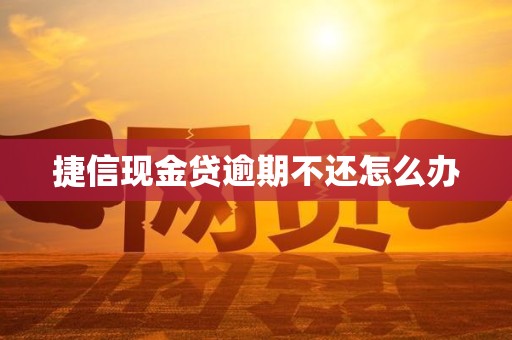 捷信现金贷逾期不还怎么办
