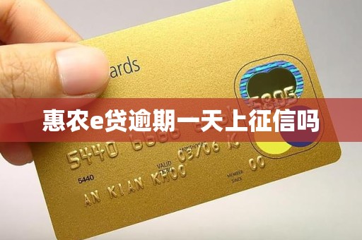 惠农e贷逾期一天上征信吗